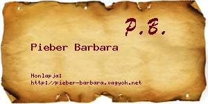 Pieber Barbara névjegykártya